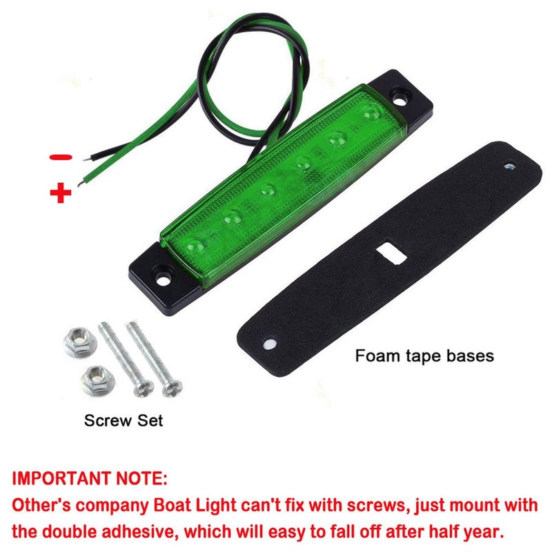 Shangyuan Green Marine Strip Lights - 6PCS Boat Interior Courtesy Lights, 12v White LED - Image 3